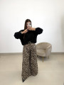 Pantalón ancho leopardo cinturón