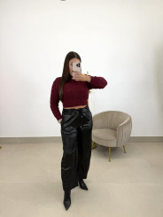 Pantalón encerado negro