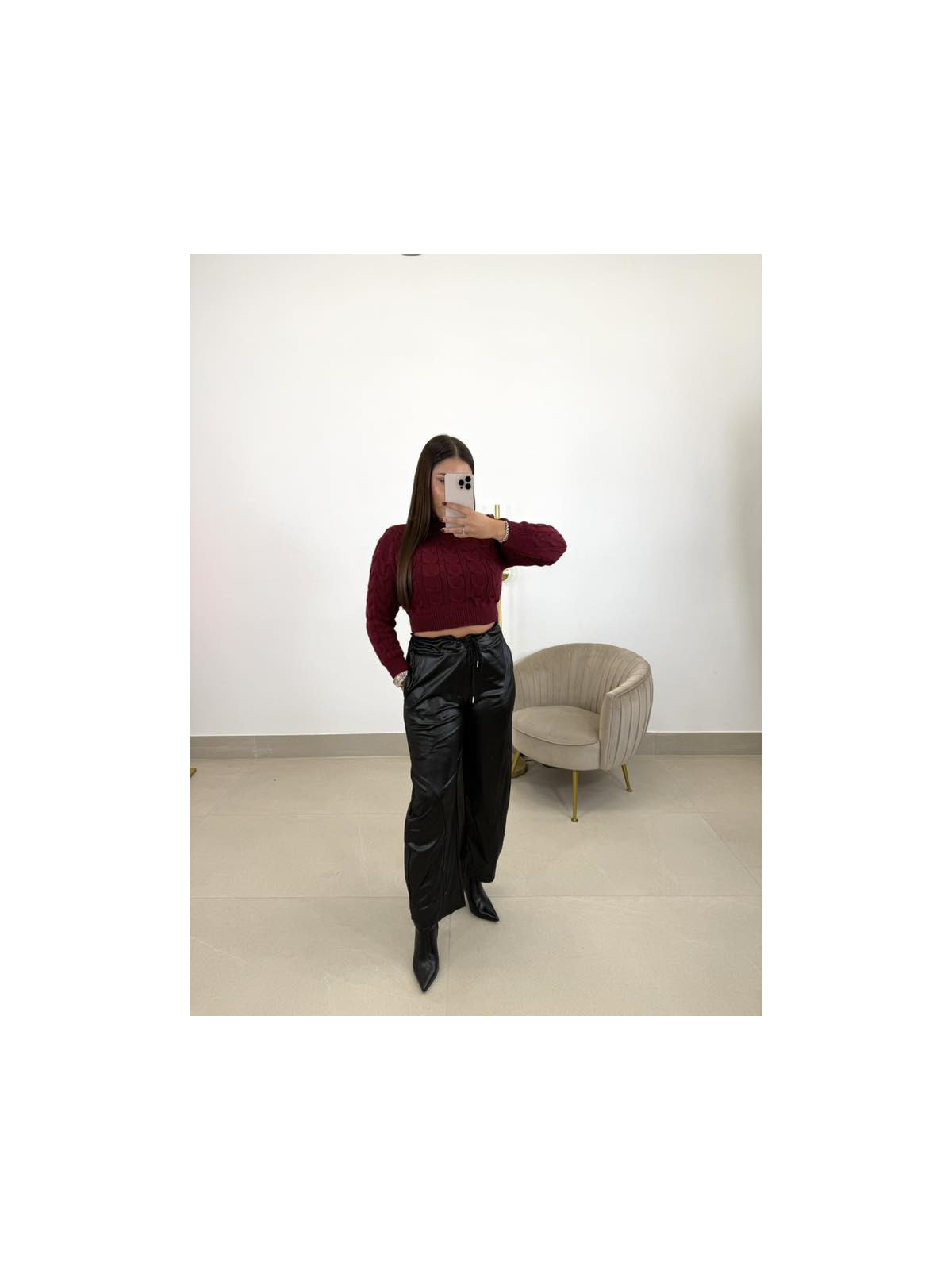 Pantalón encerado negro