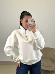 sudadera cuello chimenea blanca