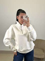 sudadera cuello chimenea blanca