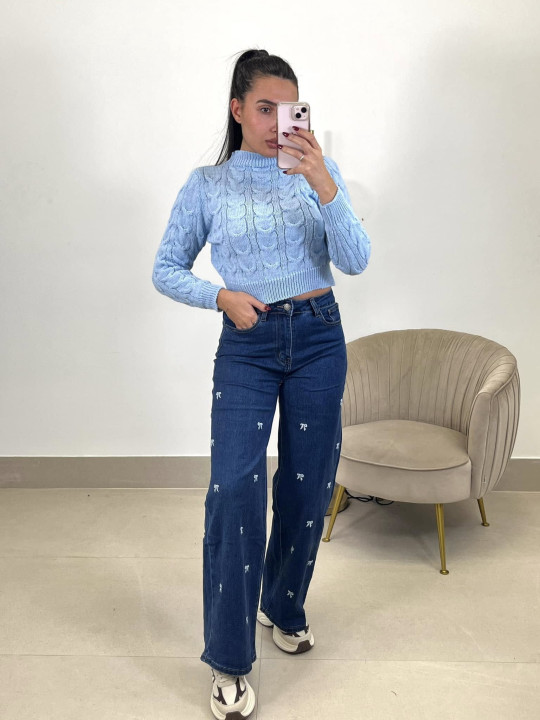 jersey trenzas celeste