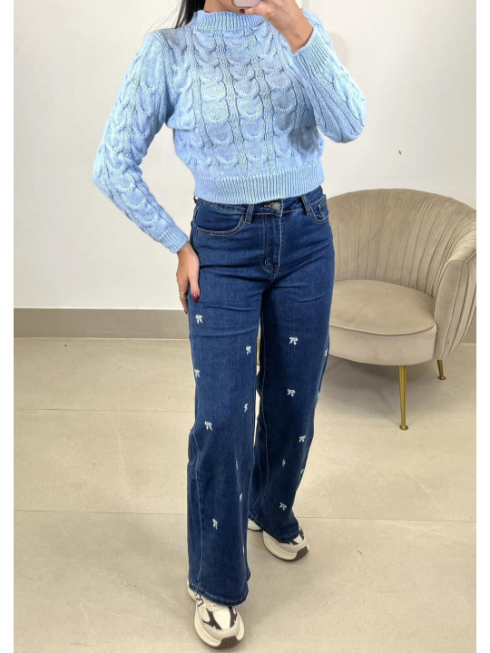 jersey trenzas celeste