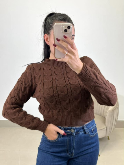 jersey trenzas marron