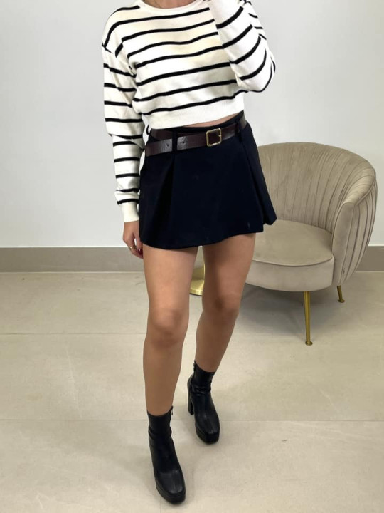 faldapantalon cinturon negro