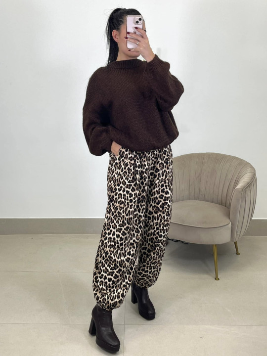 Pantalón balloon leopardo