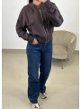sudadera cremallera marron