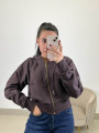sudadera cremallera marron