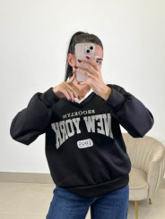 Sudadera combinada brooklyn negra