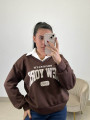 Sudadera combinada brooklyn marron