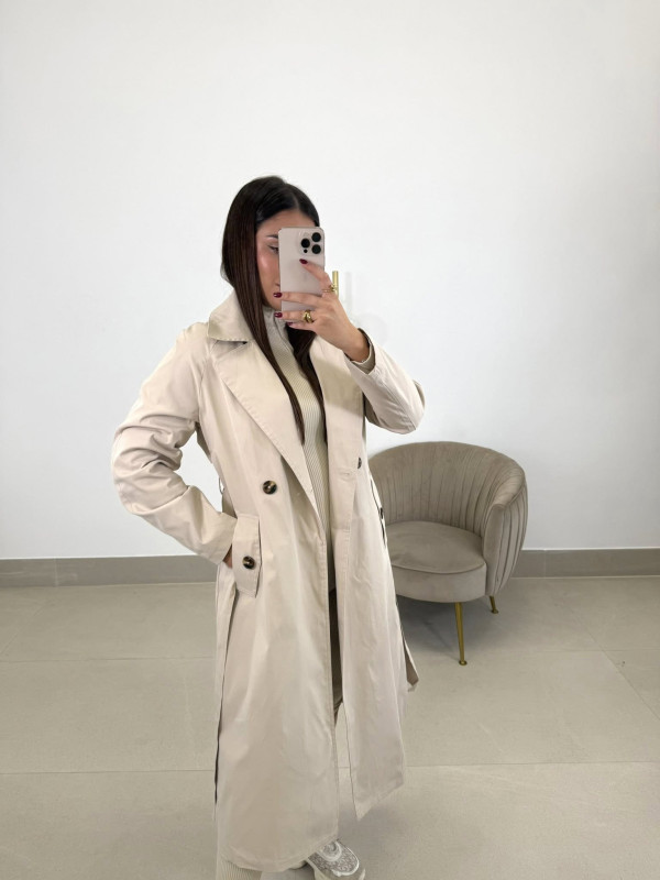 Gabardina basica beige