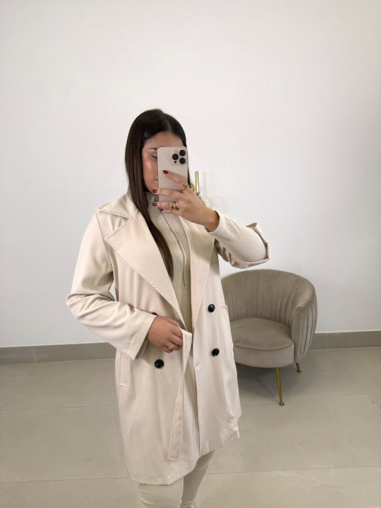 gabardina fluida beige