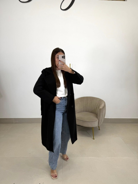 Abrigo paño varsovia negro