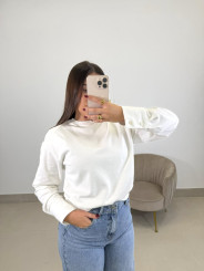 Sudadera  hombreras basica blanca