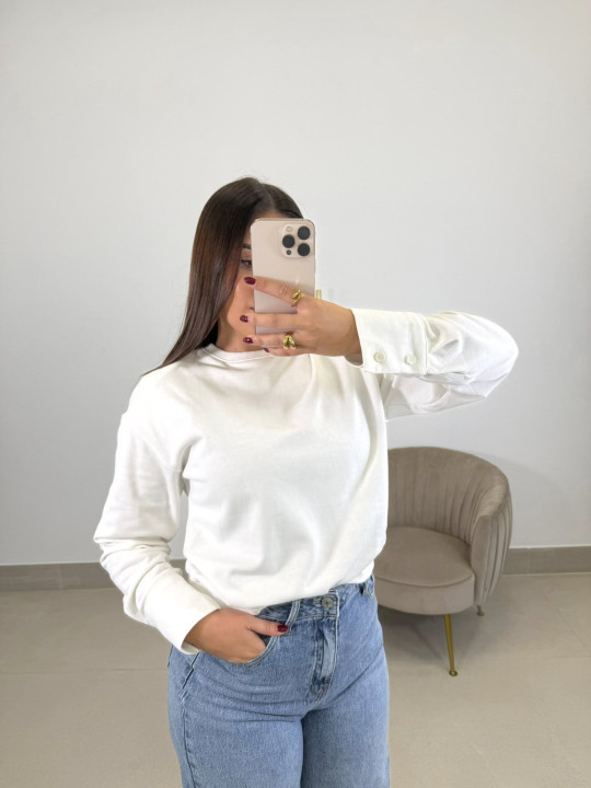 Sudadera  hombreras basica blanca
