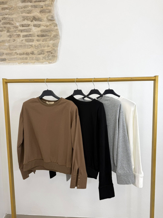 Sudadera  hombreras basica blanca