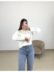 Sudadera  hombreras basica blanca