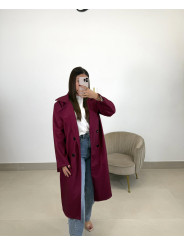 Abrigo paño varsovia cereza
