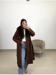 Abrigo paño varsovia marron