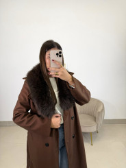 Abrigo paño varsovia marron