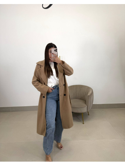 Abrigo paño varsovia beige