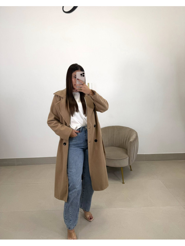 Abrigo paño varsovia beige