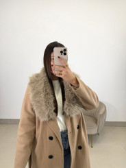 Abrigo paño varsovia beige