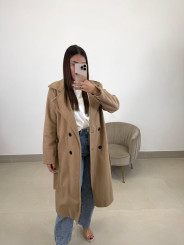 Abrigo paño varsovia beige