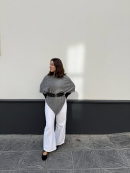 Poncho punto gris