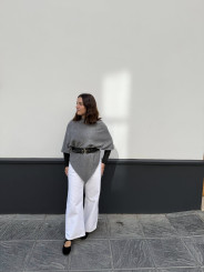 Poncho punto gris