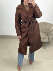 Abrigo paño varsovia marron