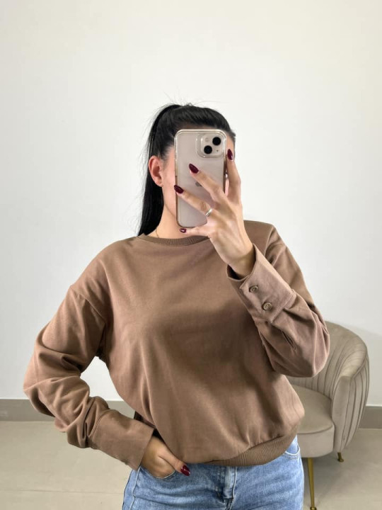 sudadera hombrera basica marron