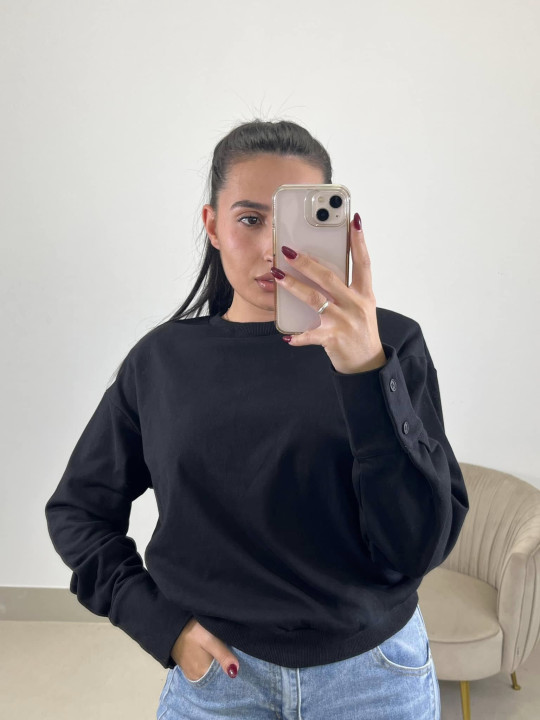 sudadera hombrera basica negra