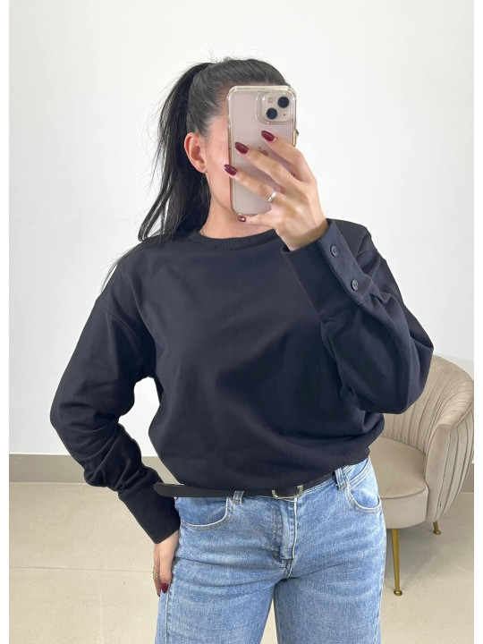 sudadera hombrera basica negra