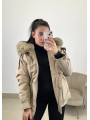 Parka acolchada camel