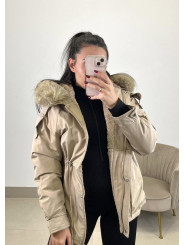 Parka acolchada camel