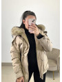 Parka acolchada camel