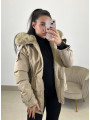 Parka acolchada camel