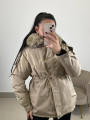 Parka acolchada camel