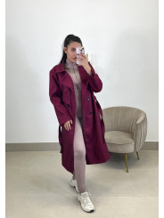 Abrigo paño varsovia cereza