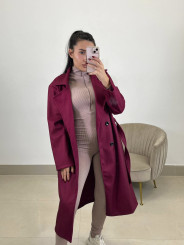 Abrigo paño varsovia cereza