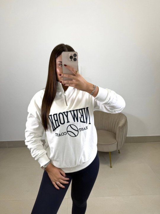 sudadera new york blanca