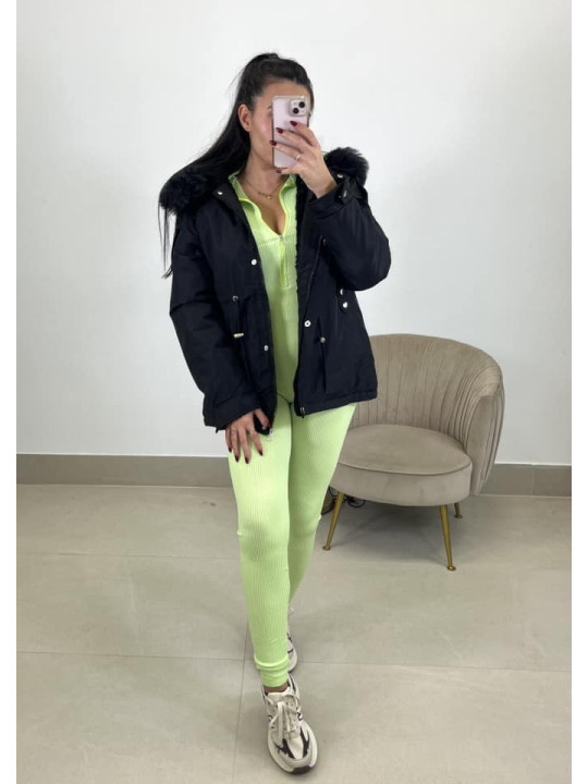 Parka acolchada negra