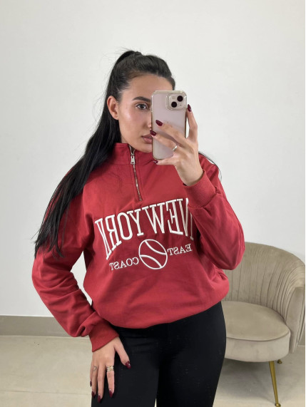 sudadera new york roja