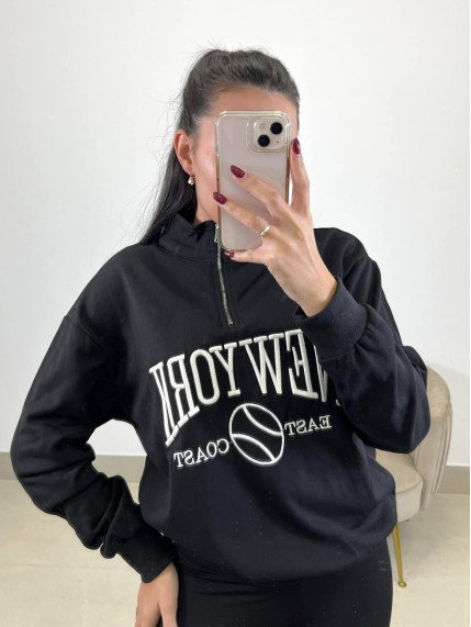 sudadera new york negra