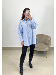 camisa rayas celeste/blanca