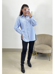 camisa rayas celeste/blanca