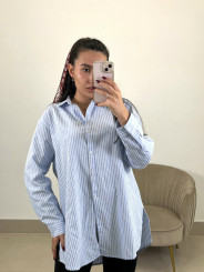 camisa rayas celeste/blanca