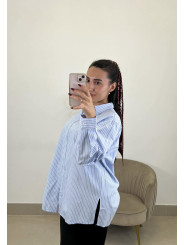 camisa rayas celeste/blanca