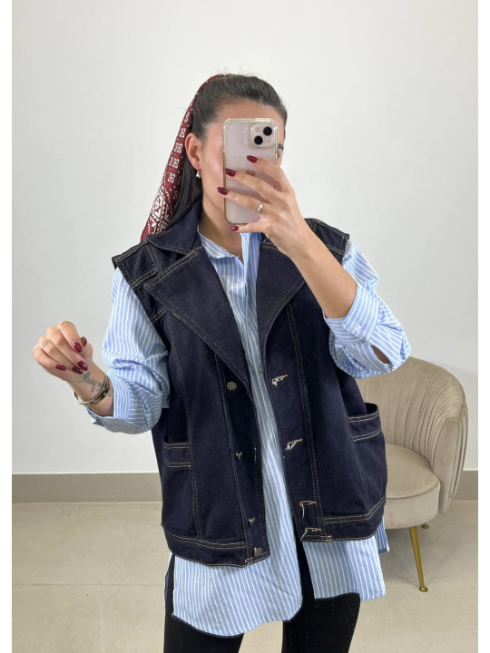 camisa rayas celeste/blanca